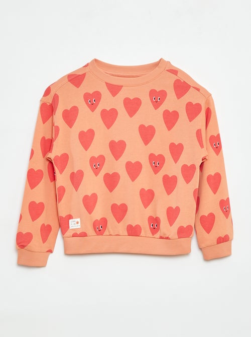 Sweatshirt com estampado frente/verso e gola redonda - Kiabi