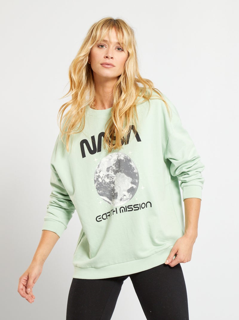 Sweatshirt com estampado 'Nasa' VERDE - Kiabi