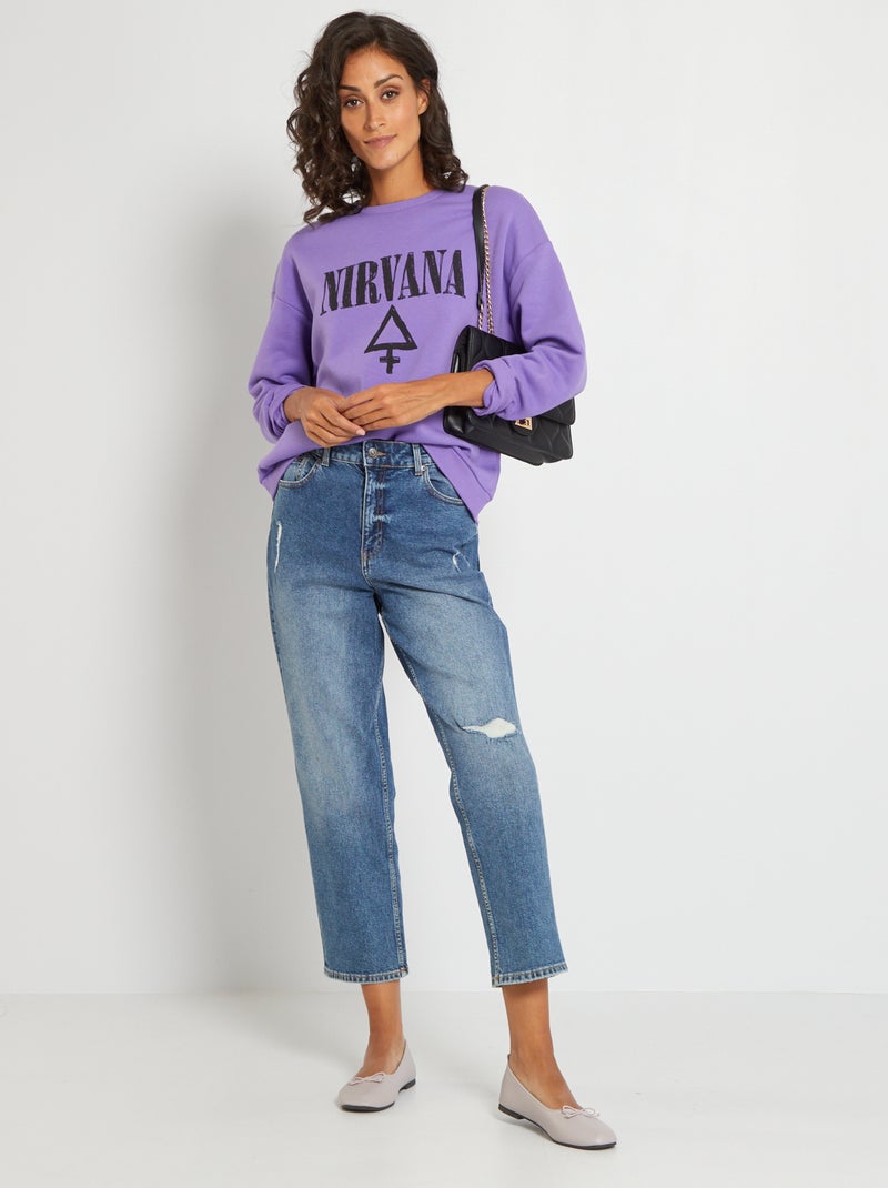Sweatshirt com estampado 'Nirvana' VIOLETA - Kiabi