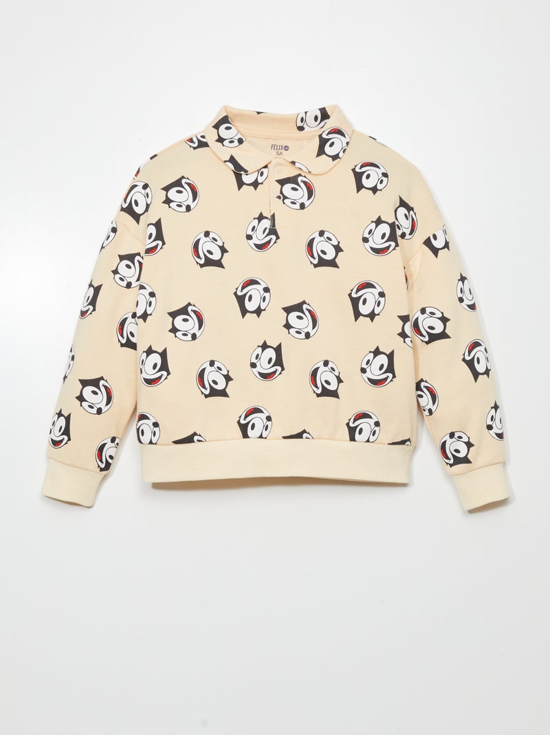Sweatshirt com estampado 'O gato Félix' BEGE - Kiabi