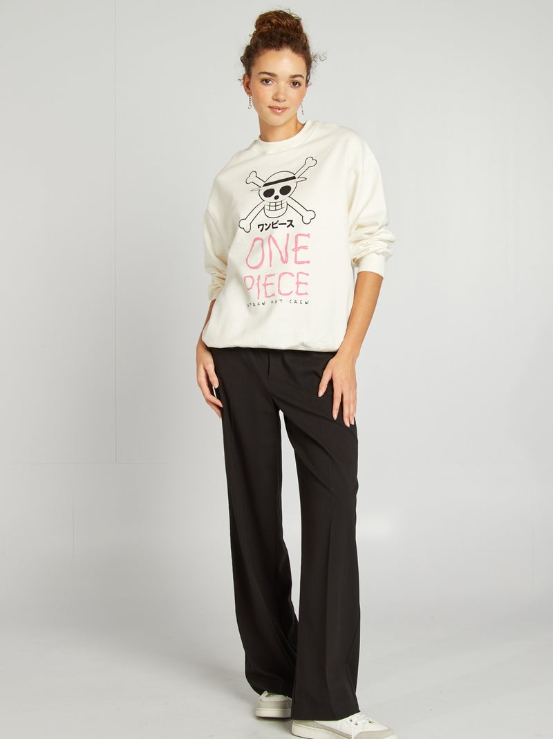 Sweatshirt com estampado 'One Piece' Branco - Kiabi
