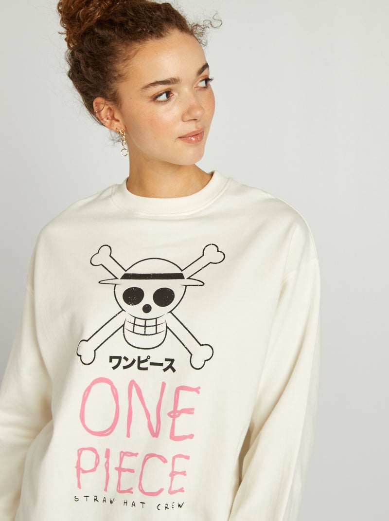 Sweatshirt com estampado 'One Piece' Branco - Kiabi