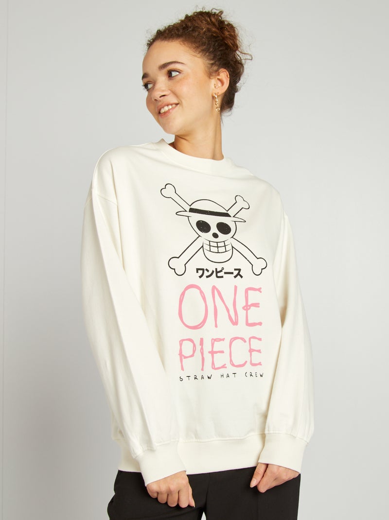 Sweatshirt com estampado 'One Piece' Branco - Kiabi