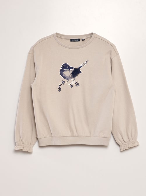 Sweatshirt com estampado 'pássaro' - Kiabi