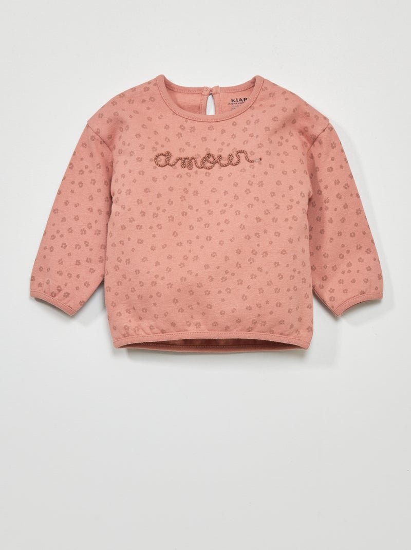Sweatshirt com estampado ROSA - Kiabi