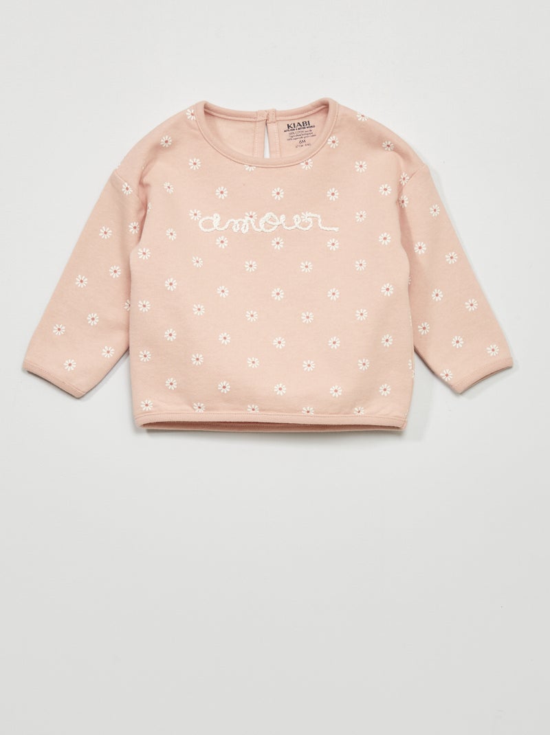 Sweatshirt com estampado ROSA - Kiabi