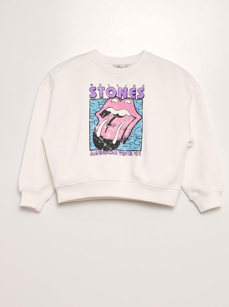 Sweatshirt com estampado 'The Rolling Stones' Branco - Kiabi