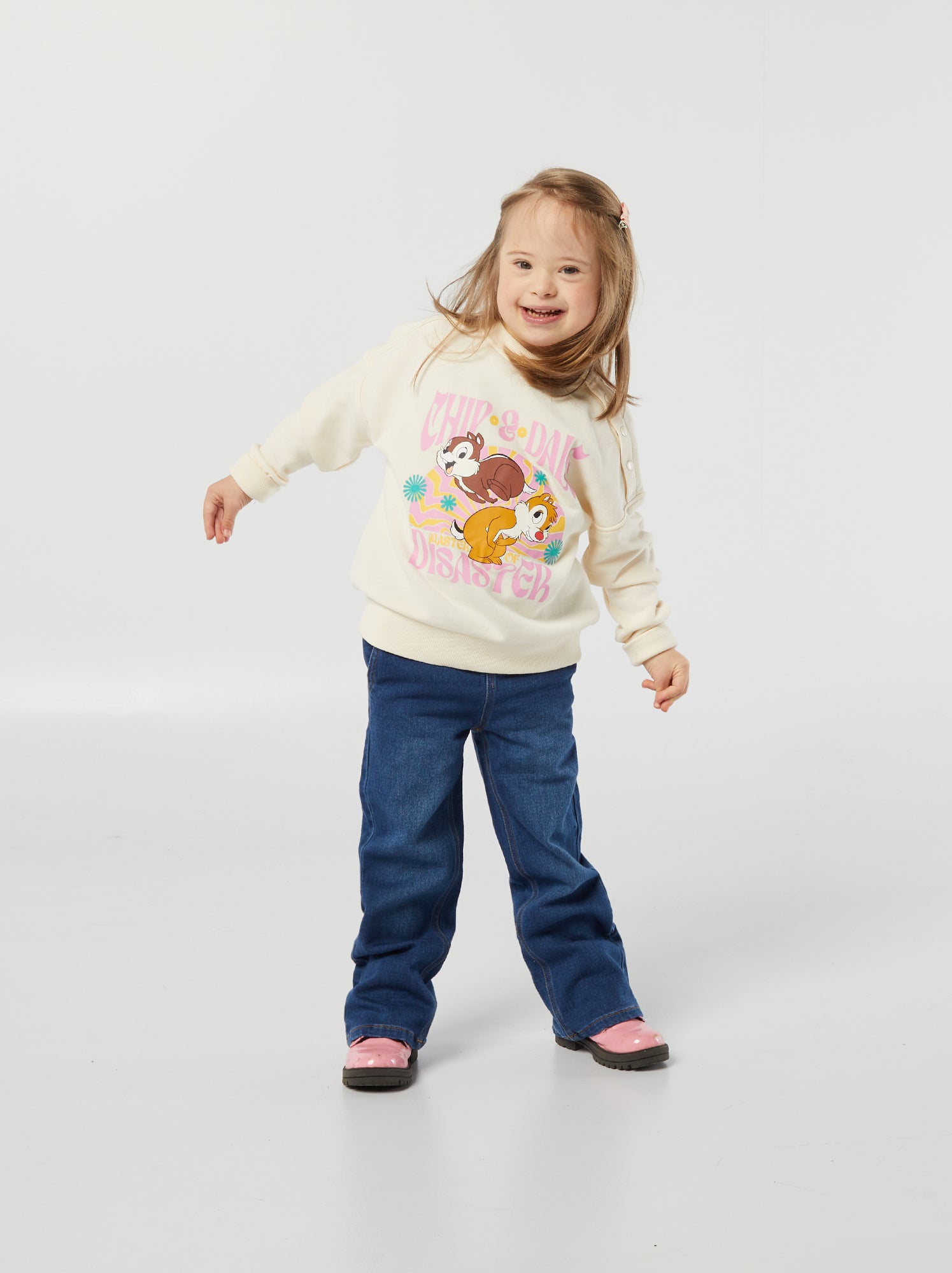 Sweatshirt com estampado 'Tico e Teco' da 'Disney'  - Fácil de Vestir