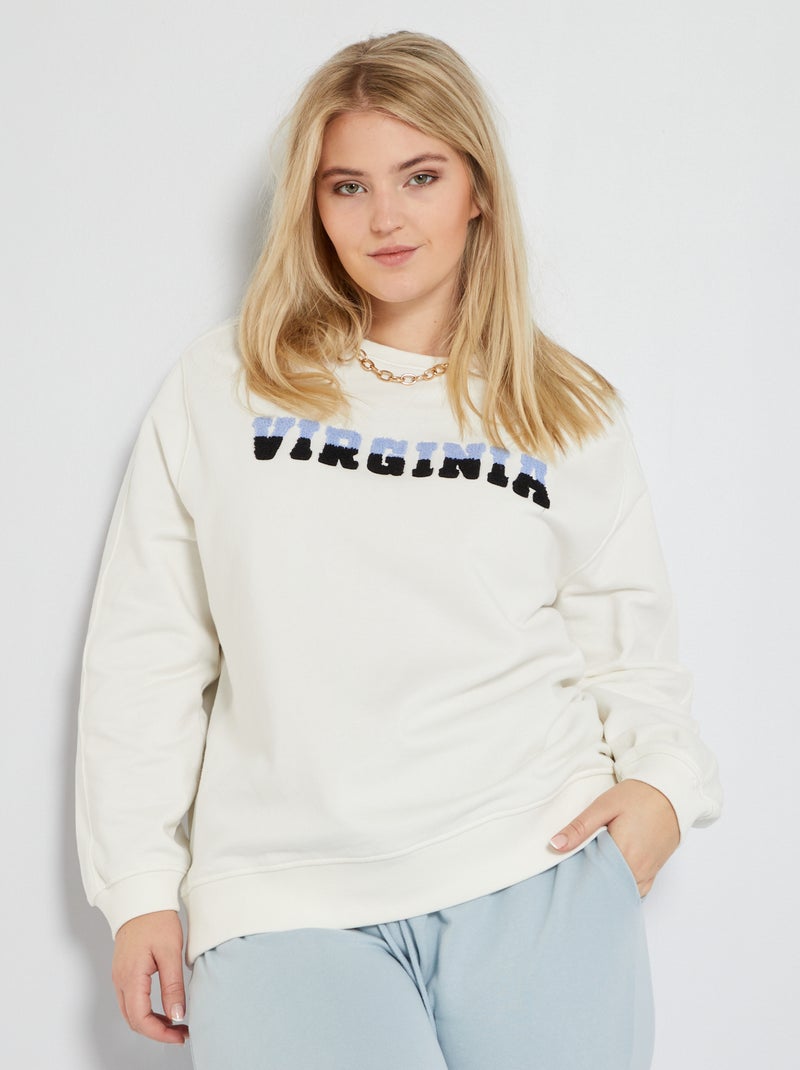 Sweatshirt com estampado 'Virginia' BRANCO - Kiabi