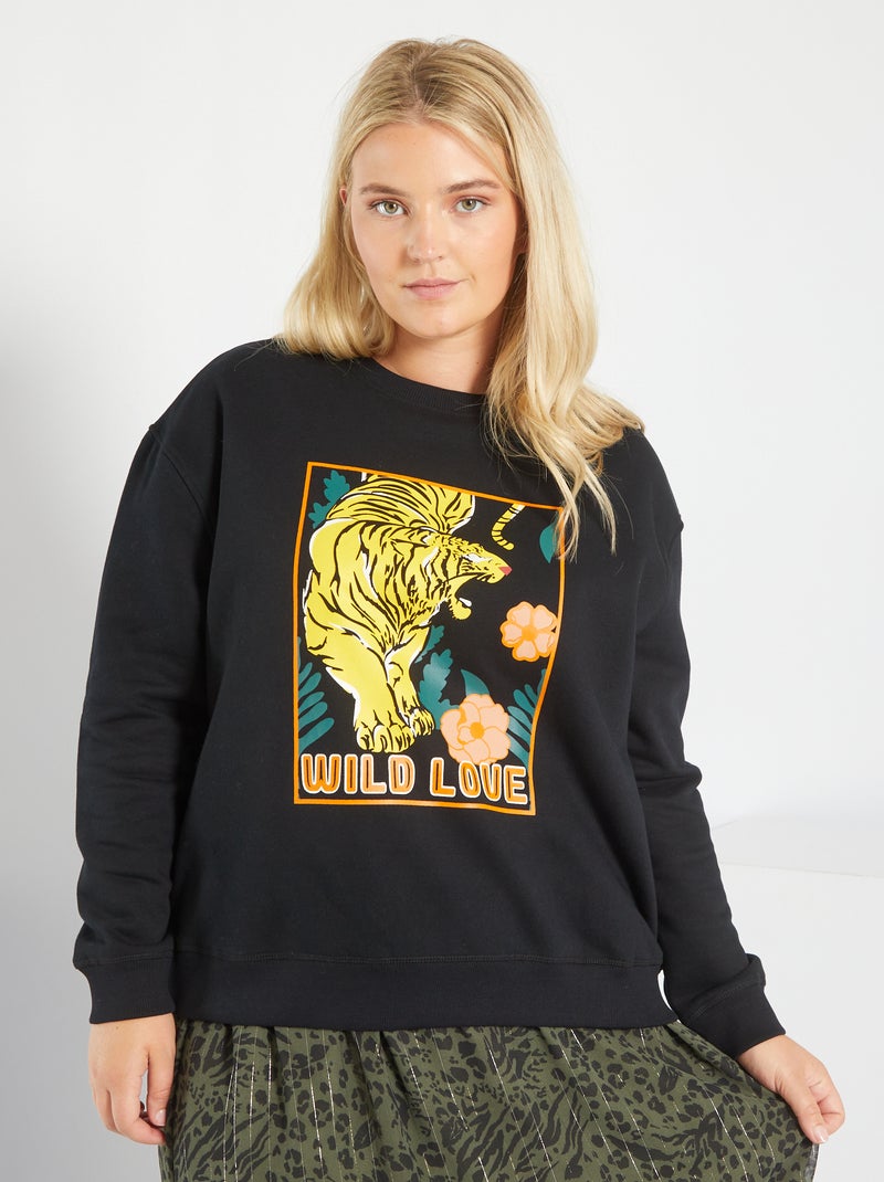 Sweatshirt com estampado 'wild love' PRETO - Kiabi