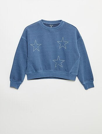Sweatshirt com estrelas de strass