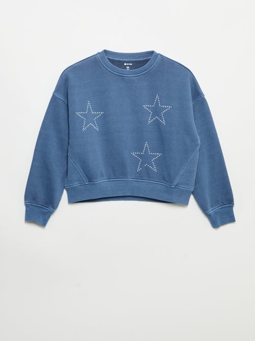 Sweatshirt com estrelas de strass - Kiabi