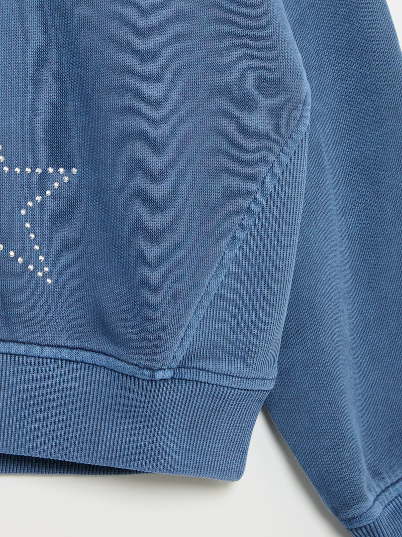 Sweatshirt com estrelas de strass Azul - Kiabi