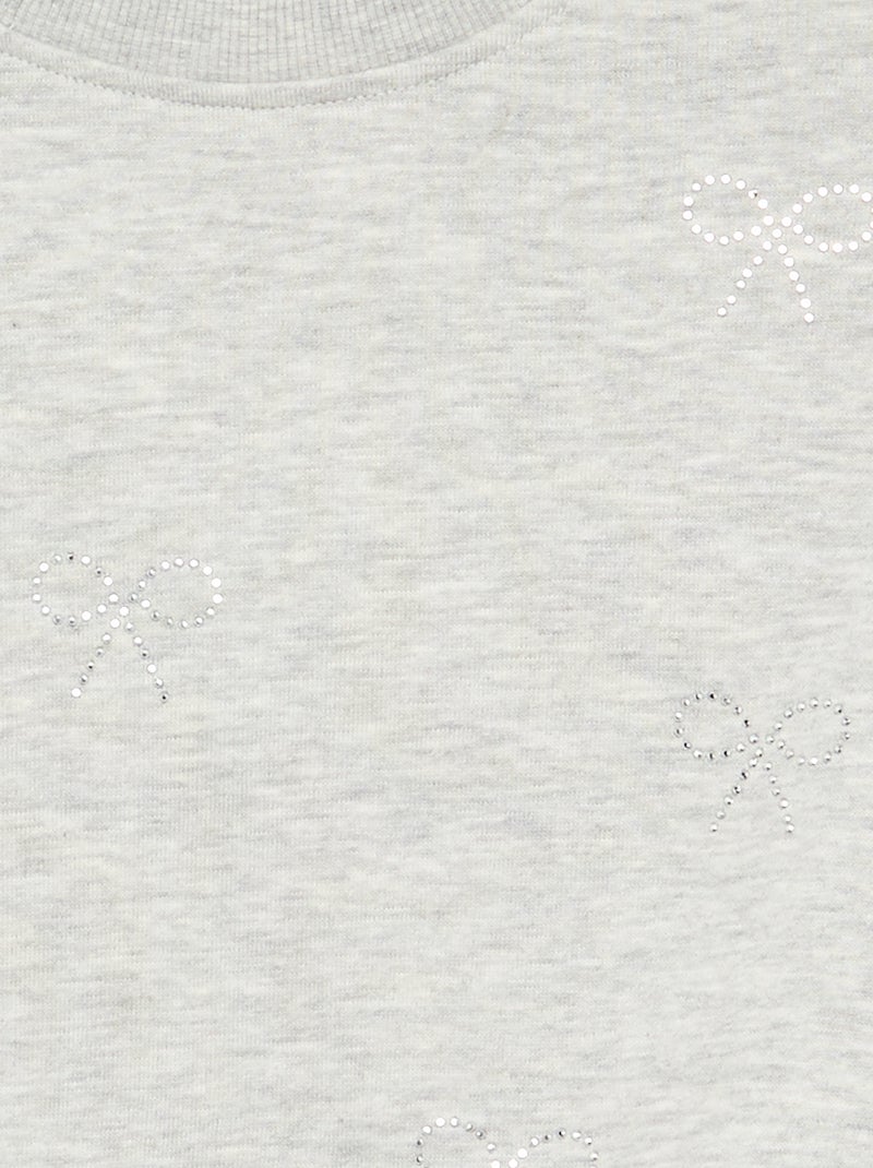 Sweatshirt com estrelas de strass Cinza - Kiabi
