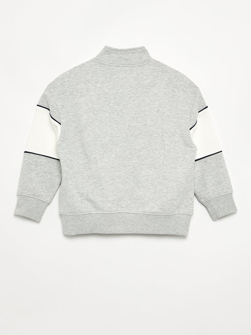 Sweatshirt com faixa larga contrastante Cinza - Kiabi