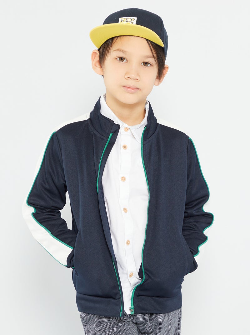 Sweatshirt com fecho Azul Marinho - Kiabi