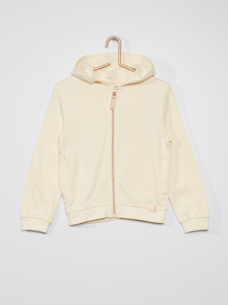 Sweatshirt com fecho BEGE - Kiabi