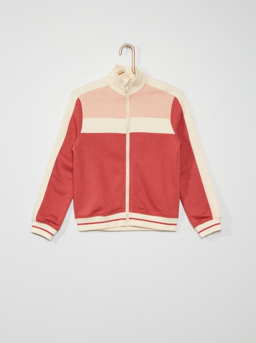 Sweatshirt com fecho bloco de cor - Kiabi