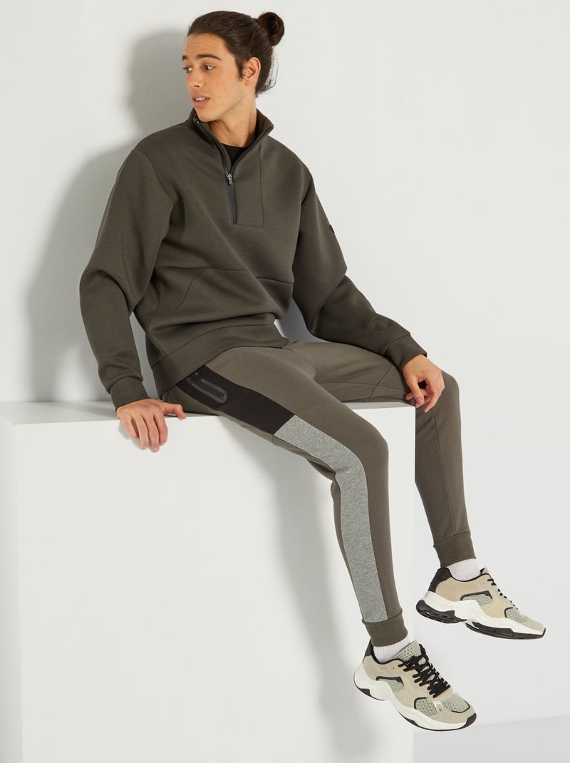 Sweatshirt com fecho CAQUI - Kiabi