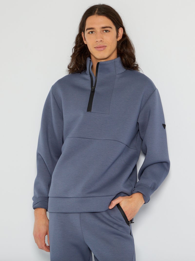 Sweatshirt com fecho CINZA - Kiabi