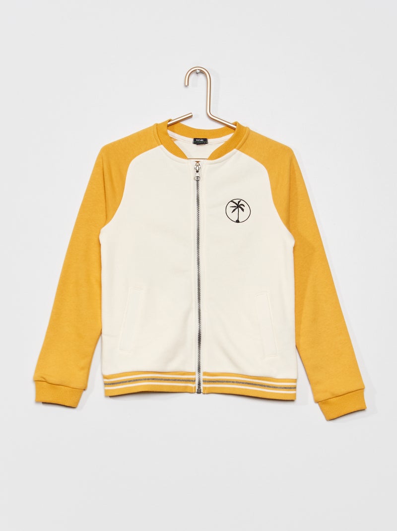 Sweatshirt com fecho color-block AMARELO - Kiabi