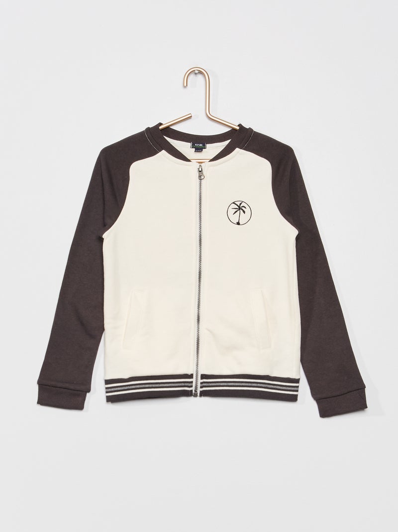 Sweatshirt com fecho color-block CINZA - Kiabi