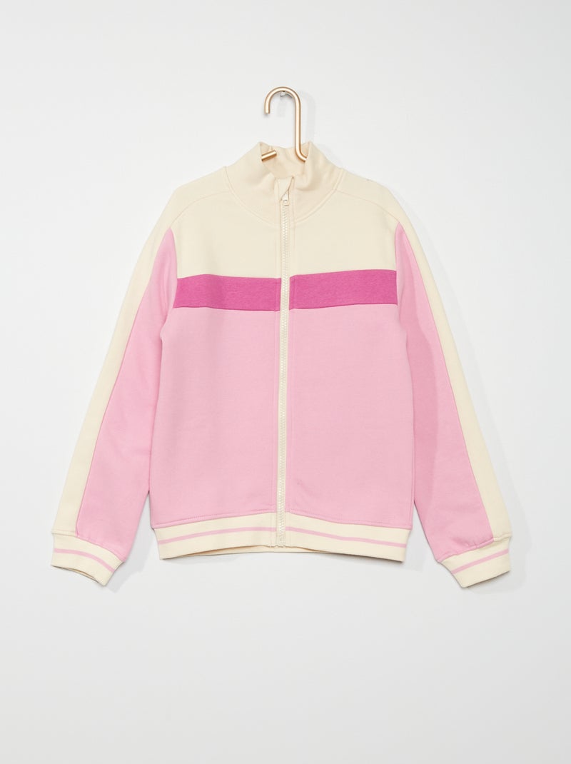 Sweatshirt com fecho color-block ROSA - Kiabi