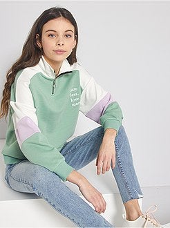 Sweatshirt com fecho color-block - Kiabi