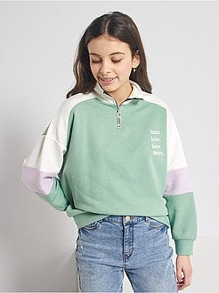 Sweatshirt com fecho color-block - Kiabi