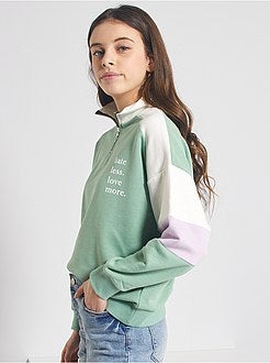 Sweatshirt com fecho color-block - Kiabi