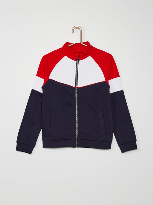 Sweatshirt com fecho 'color-block' - Kiabi