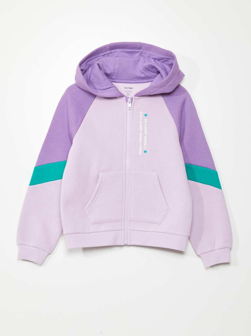 Sweatshirt com fecho color-block VIOLETA - Kiabi