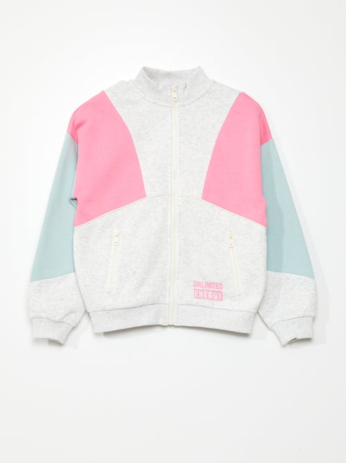 Sweatshirt com fecho colorblock - Kiabi