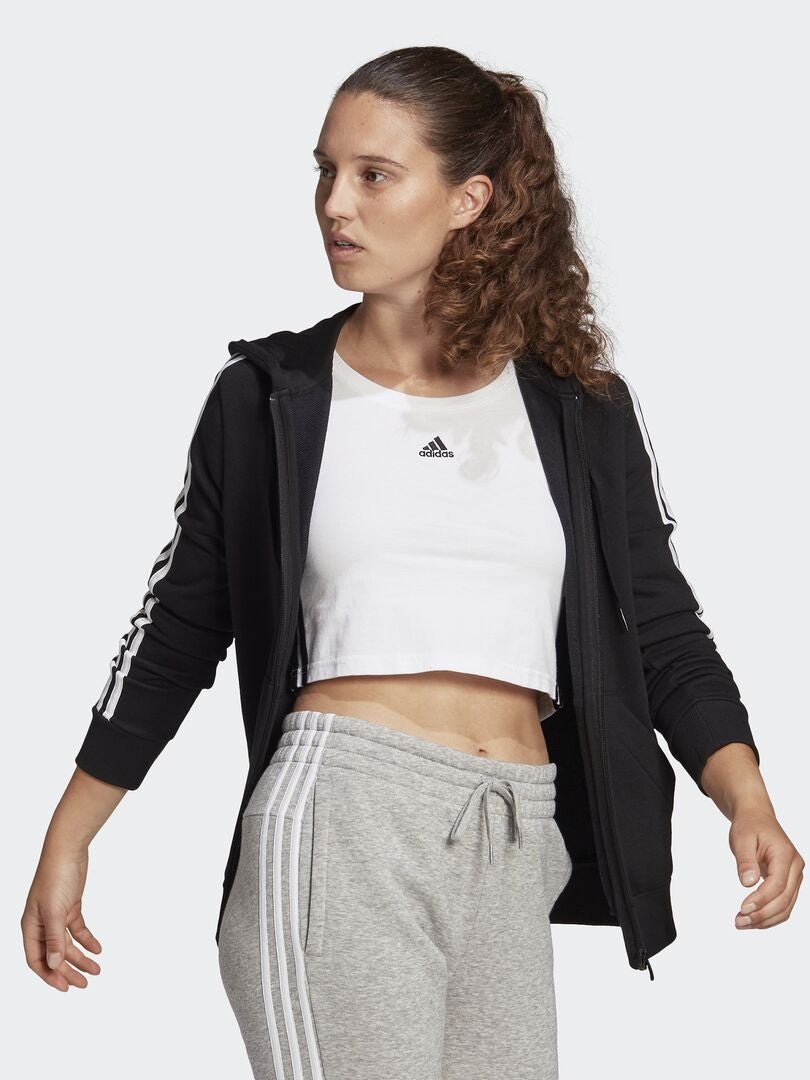 Sweatshirt com fecho com capuz 'Adidas' PRETO - Kiabi