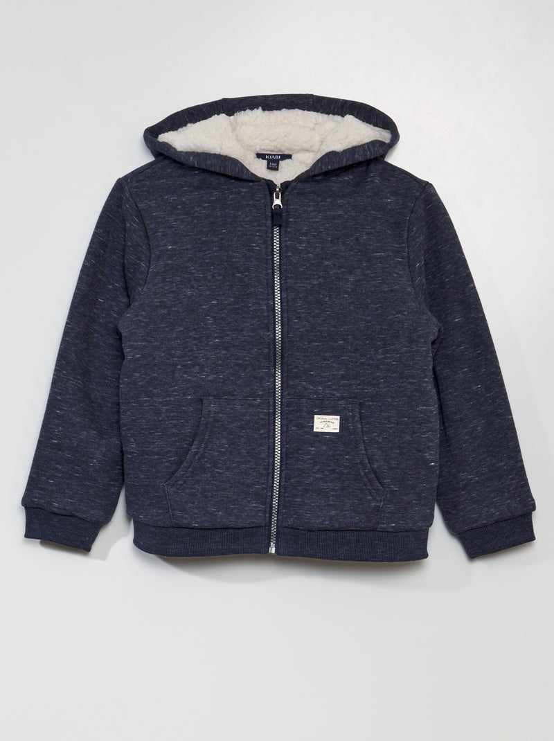 Sweatshirt com fecho com capuz AZUL - Kiabi
