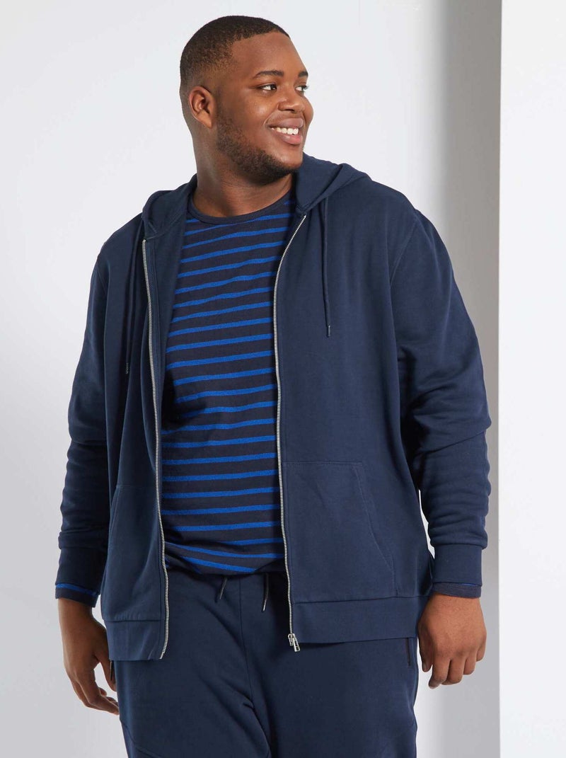 Sweatshirt com fecho com capuz AZUL - Kiabi