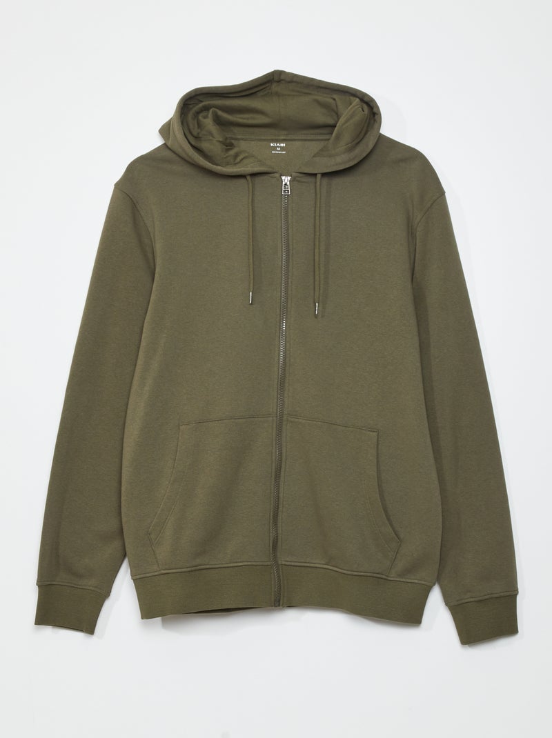 Sweatshirt com fecho com capuz CAQUI - Kiabi