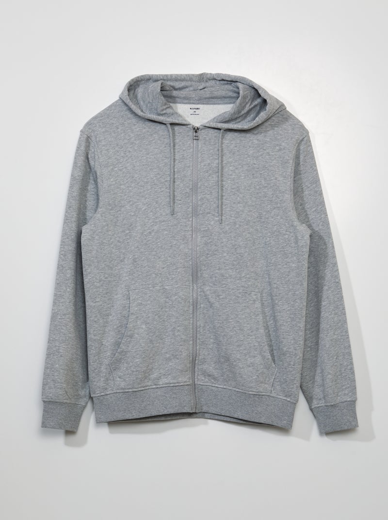 Sweatshirt com fecho com capuz CINZA - Kiabi