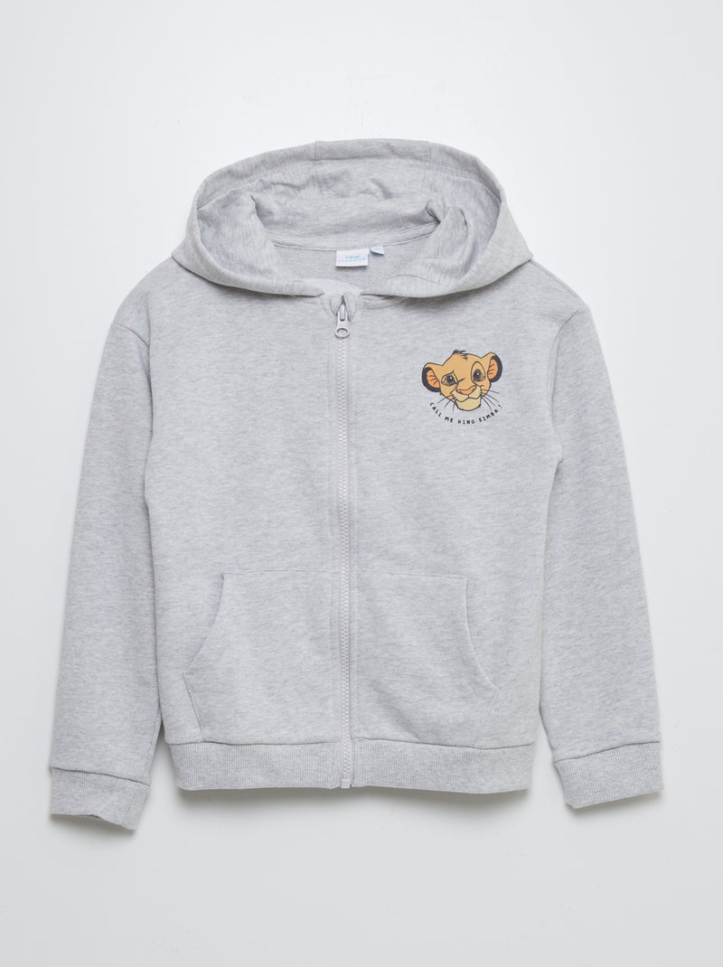 Sweatshirt com fecho com capuz 'O Rei Leão' CINZA - Kiabi