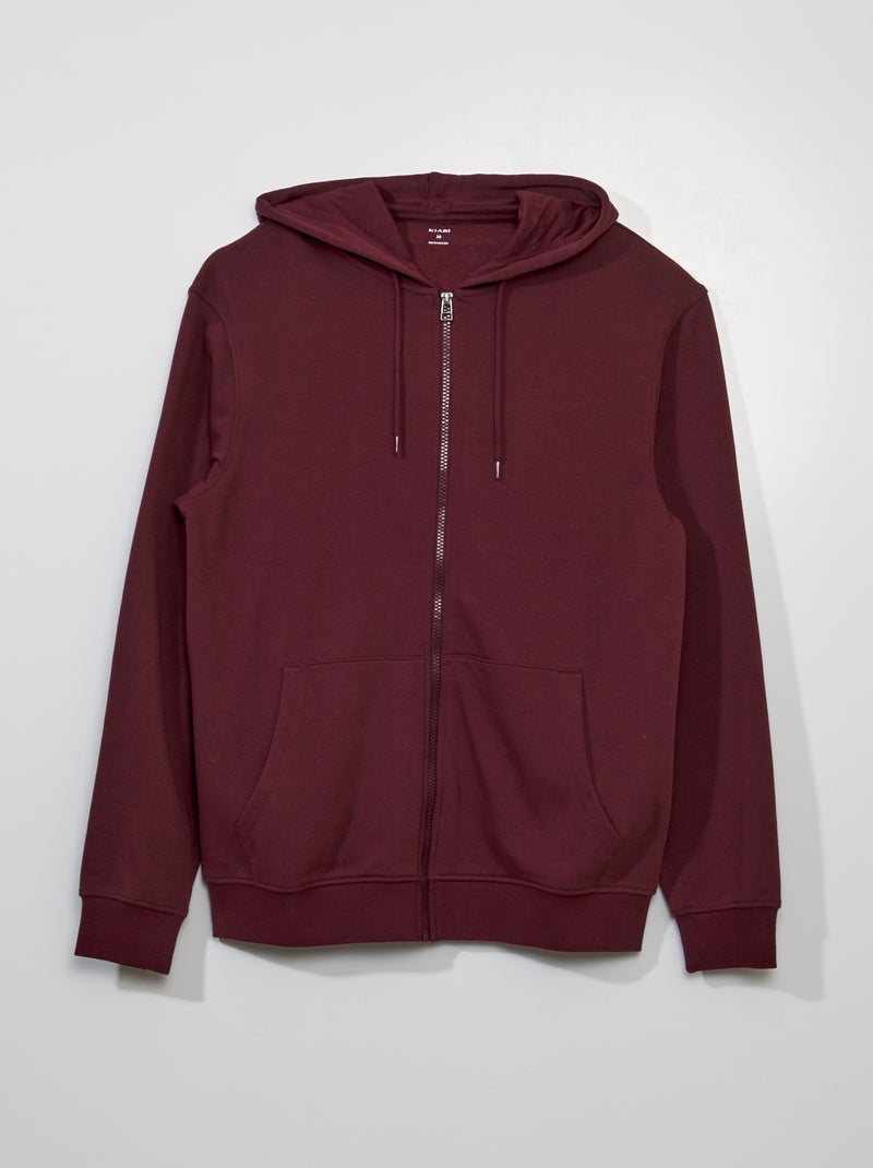 Sweatshirt com fecho com capuz VERMELHO - Kiabi