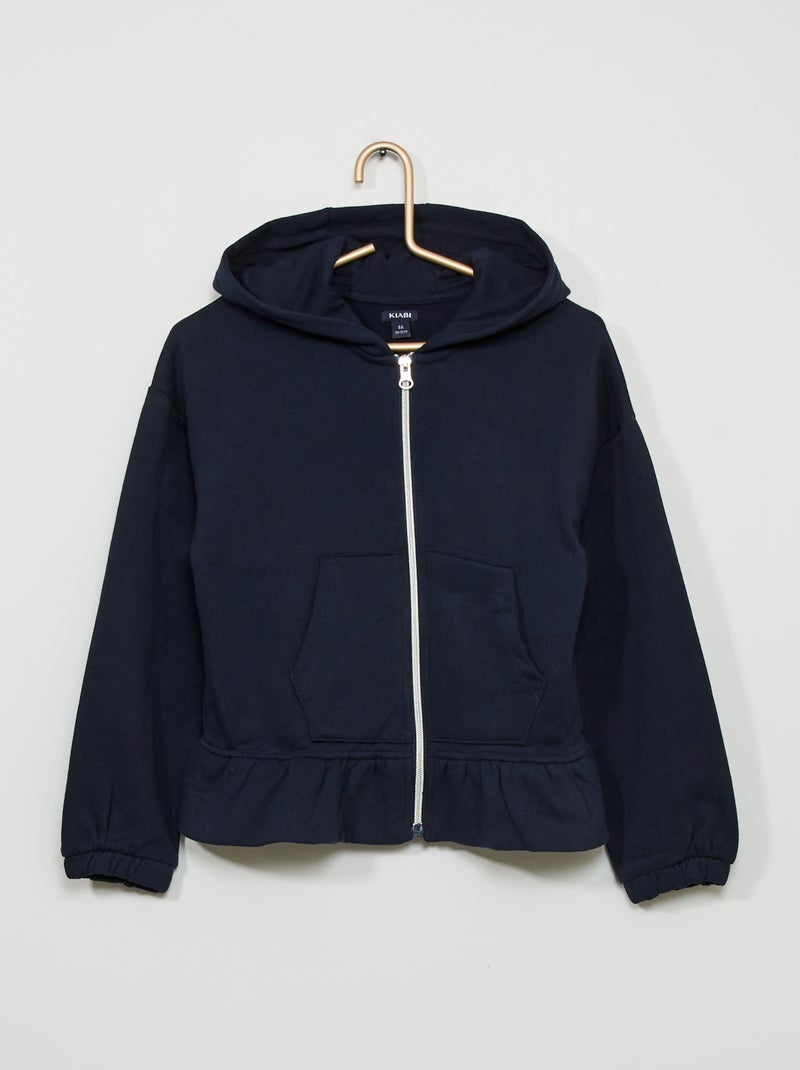 Sweatshirt com fecho com folho Azul Marinho - Kiabi
