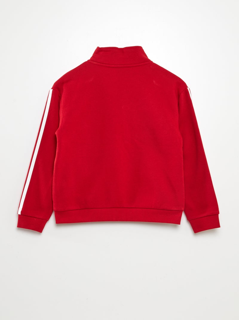 Sweatshirt com fecho com gola subida VERMELHO - Kiabi