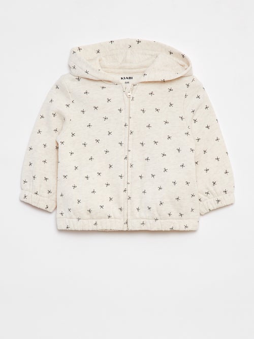 Sweatshirt com fecho com motivo e com capuz - Kiabi