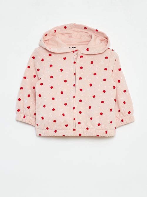Sweatshirt com fecho com motivo e com capuz - Kiabi