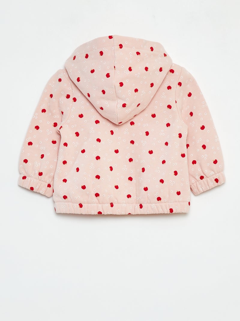Sweatshirt com fecho com motivo e com capuz Rosa - Kiabi