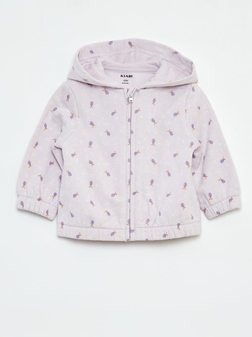 Sweatshirt com fecho com motivo e com capuz - Kiabi