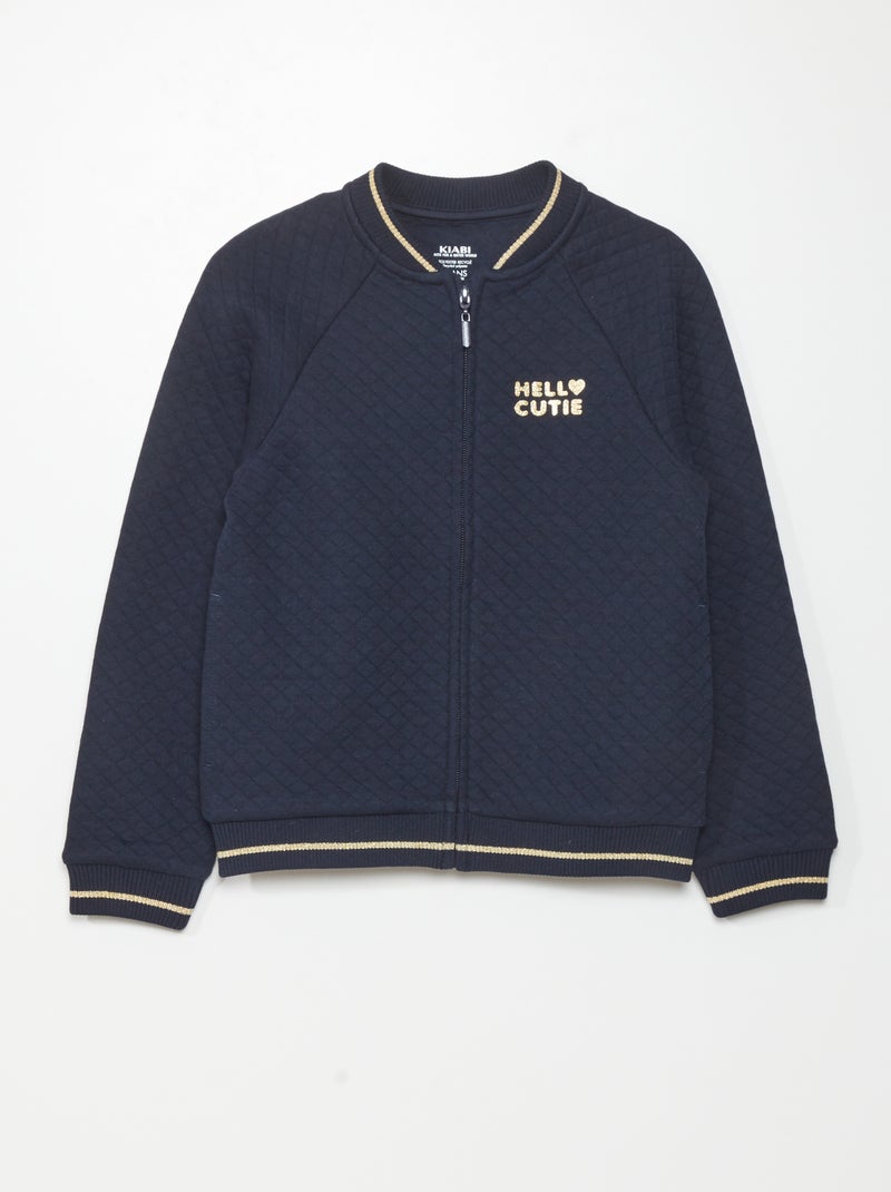 Sweatshirt com fecho de efeito acolchoado AZUL - Kiabi
