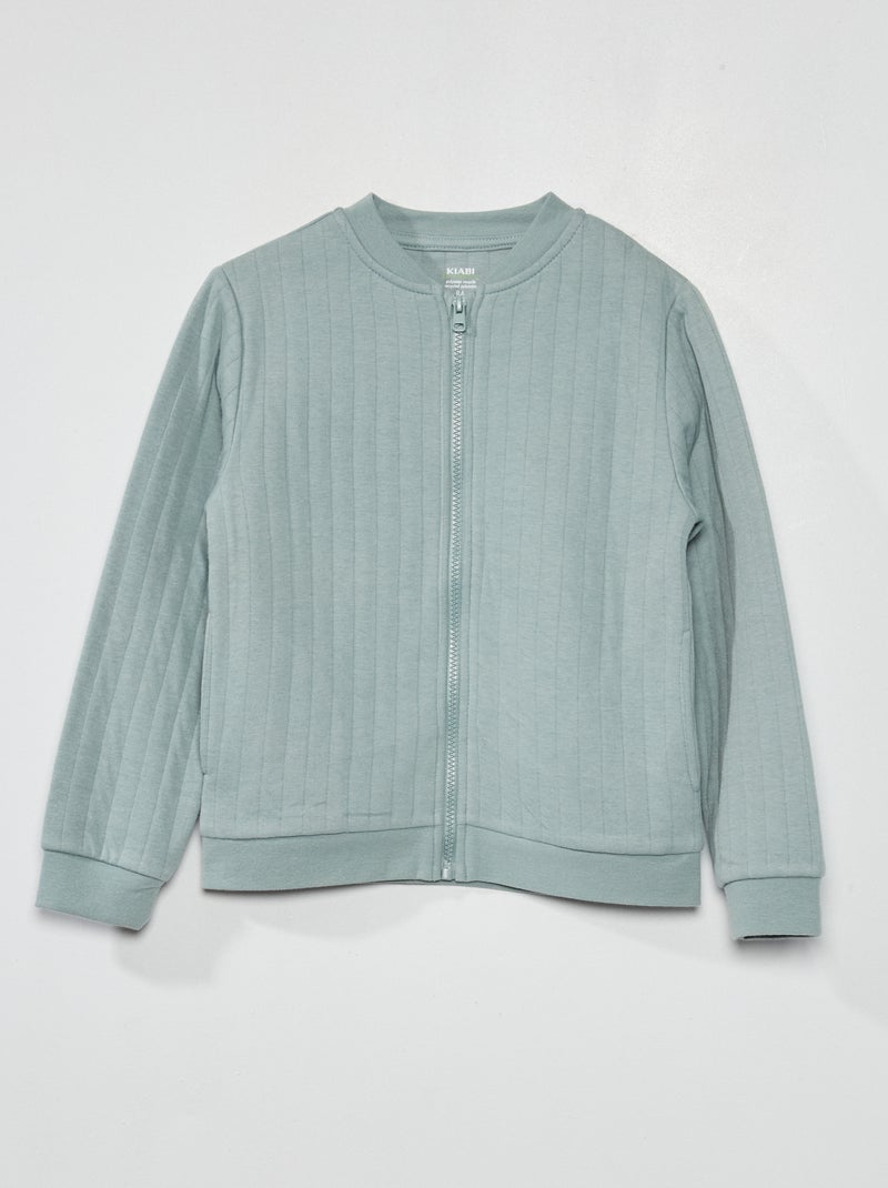 Sweatshirt com fecho de efeito acolchoado Azul - Kiabi