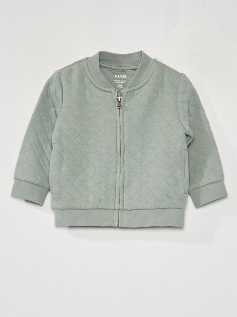 Sweatshirt com fecho de efeito acolchoado Azul/cinza - Kiabi