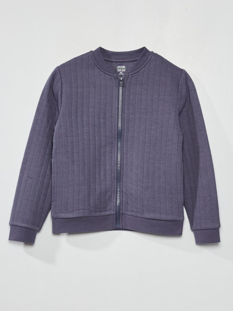 Sweatshirt com fecho de efeito acolchoado CINZA - Kiabi